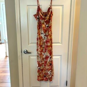 Red floral midi dress from Amazon. Size small.